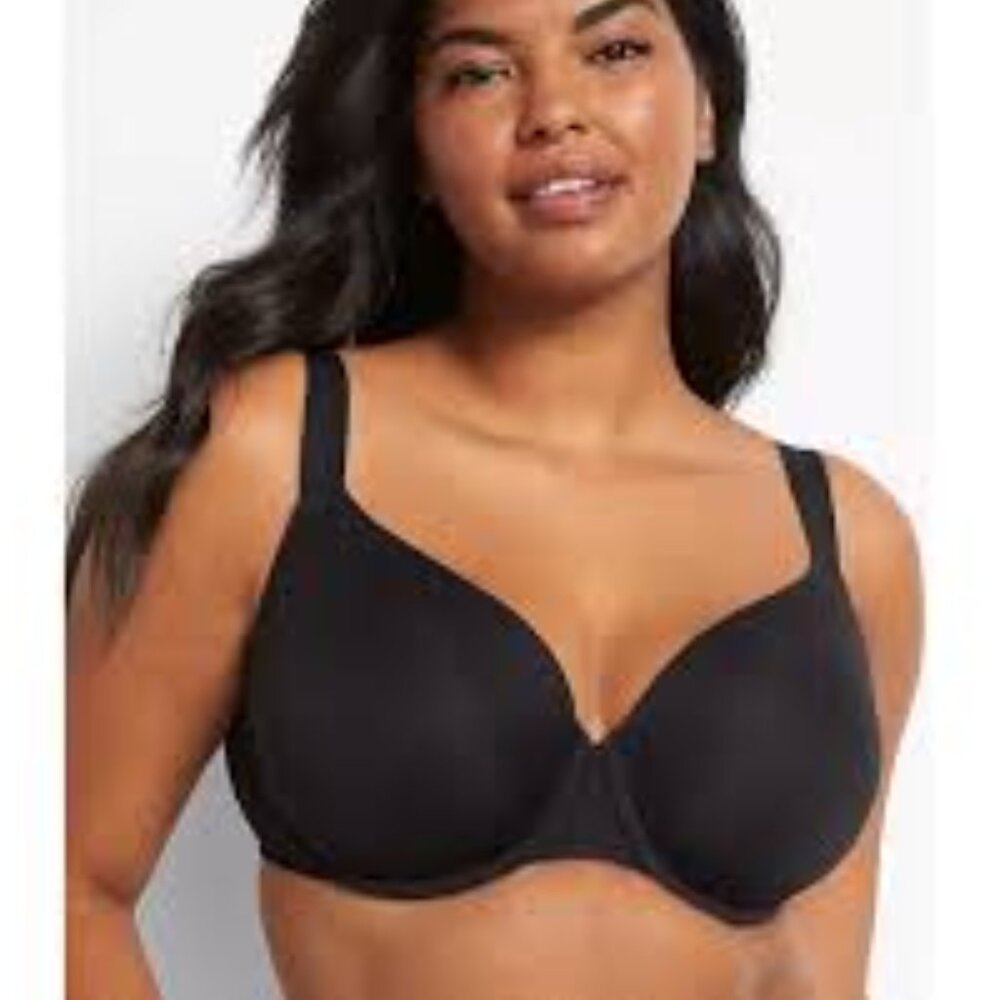 Cacique Lightly Lined Full Coverage Bra Black 44C